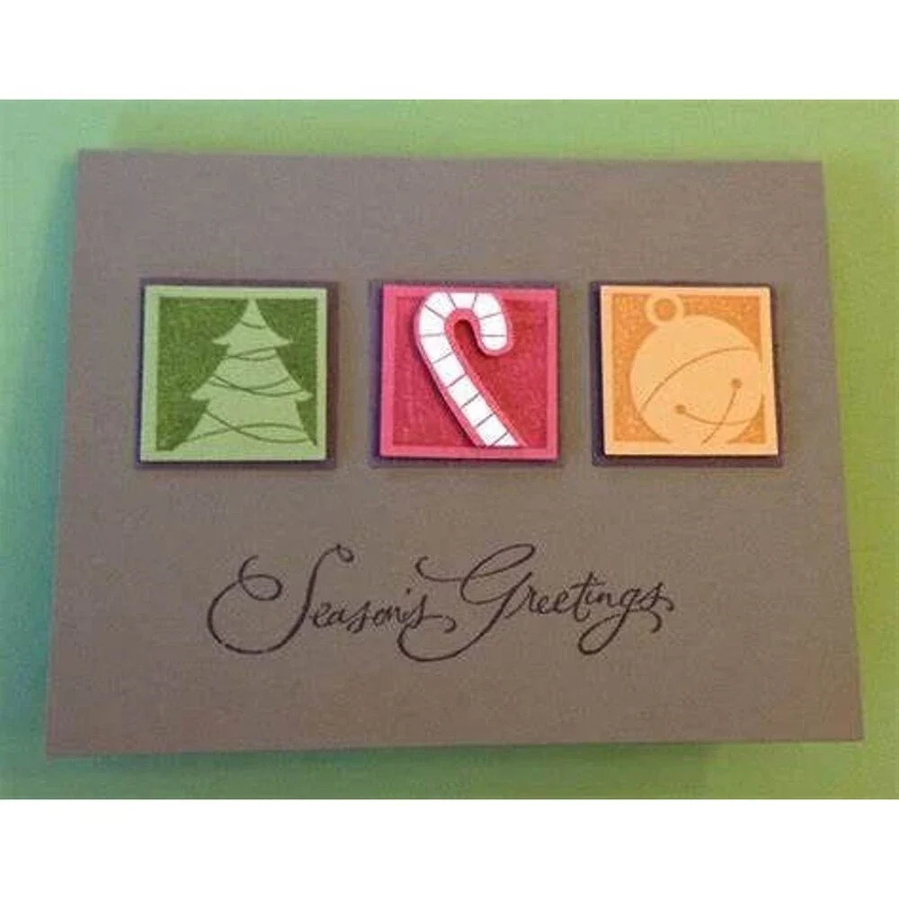 Stampin Up Holiday Blocks Retired Stamp Set Rubber Unmounted Christmas Brand New
